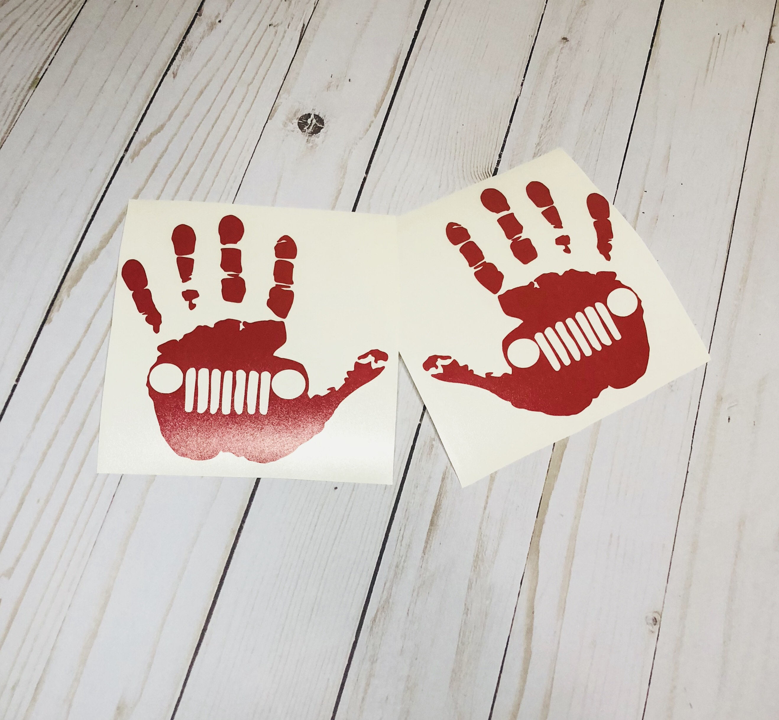 Hand Print Jeep Decals Etsy