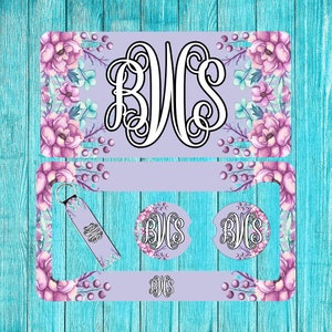 Peonies Floral Personalized License Plate and Accessories, Personalized car tag, Custom Car Tag, License Plate for women, Monogram