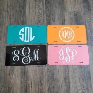 Multi-color option Personalized License Plate, Personalized car tag, Custom Car Tag, License Plate for women, Monogram, Car Coasters