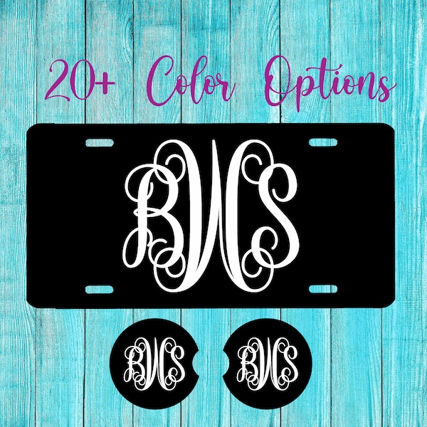 Multi-color option Personalized License Plate, Personalized car tag, Custom Car Tag, License Plate for women, Monogram, Car Coasters