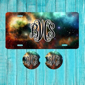 Galaxy (multi-color) Personalized License Plate and Accessories, Personalized car tag, Custom Car Tag, Plates for women, Monogram