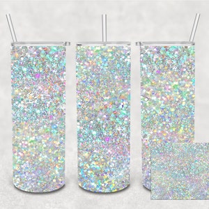 Holographic chunky Glitter Tumbler Design | Glitter Effect Design | Rainbow | Digital File | PNG | Resize to fit any tumbler |