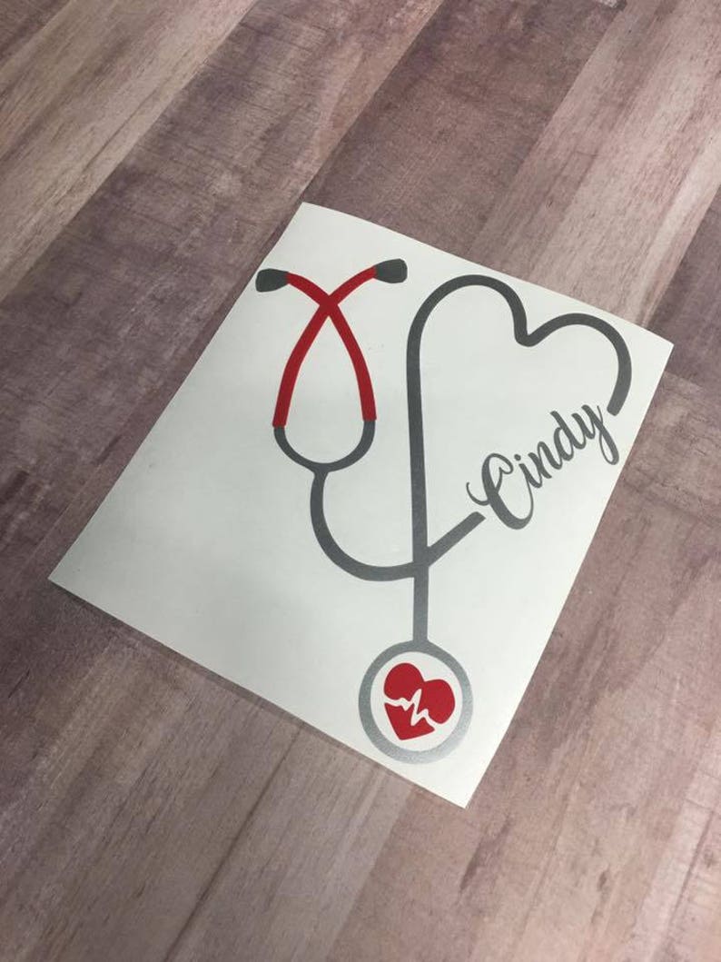 Stethoscope Name Decal Name Stethoscope Name Decal Etsy