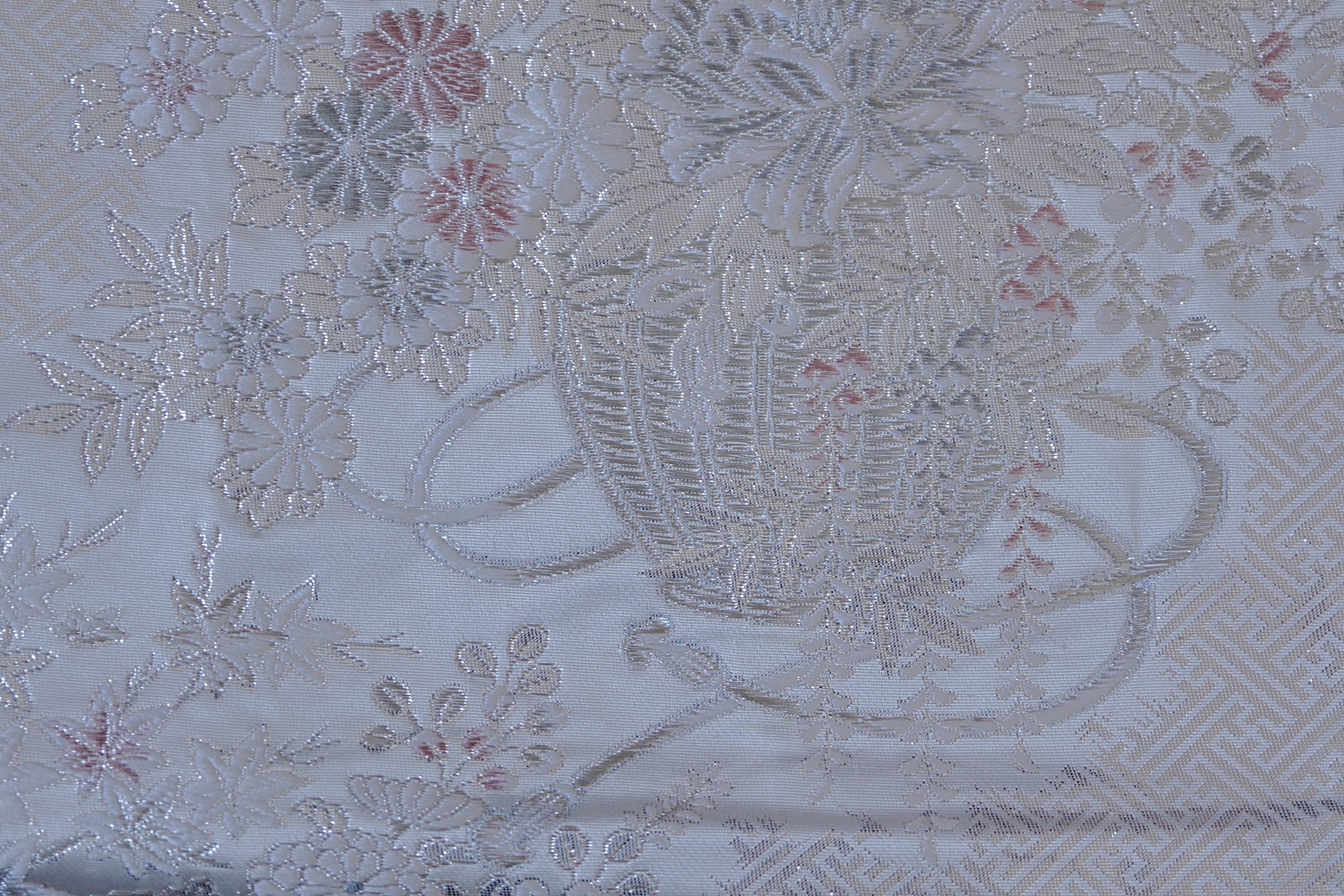 BB8221AA Silk Obi Fabric Vintage(1950-1980) Bamboo Matsu