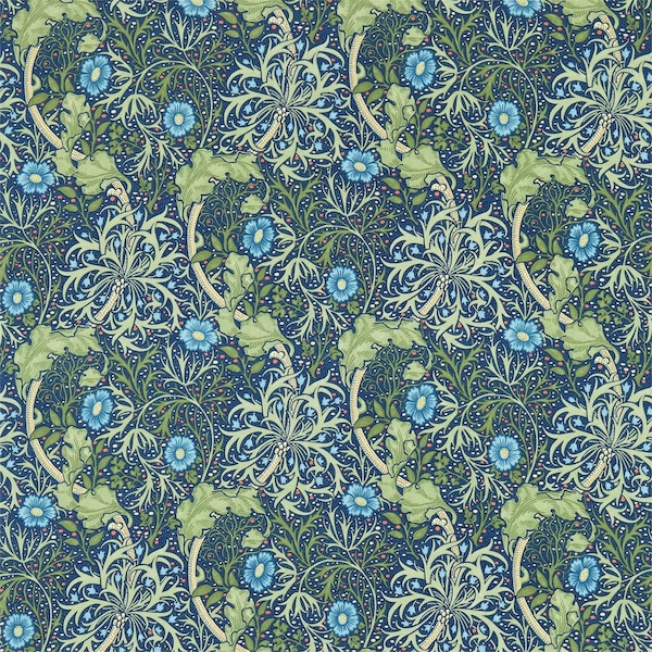 William Morris Seaweed Cobalt Thyme priced per meter