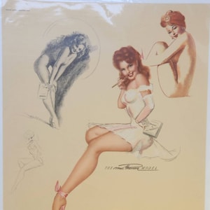 1948 Pin up Art Print Earl MacPherson - The Artist&#39;s Sketch Pad