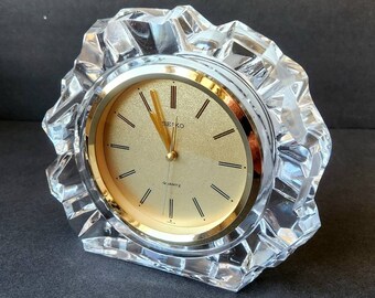 Vintage Seiko Quartz Elegant Crystal Rock Mantel Clock