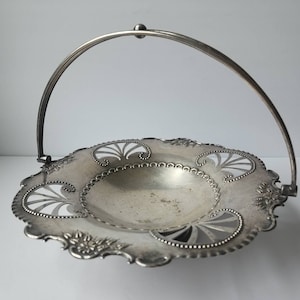 Cesto per torta / cestino per spose antico in argento placcato inglese Sheffield