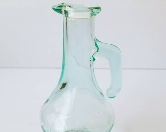 Prachtig aquablauw Italiaans glas Cruet Vintage Vetreria Etrusca glas