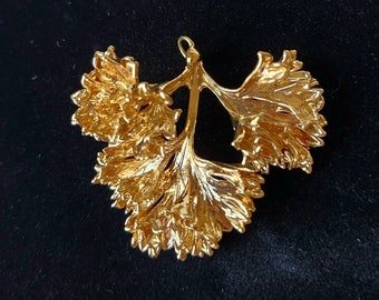 Beautiful Gold Dipped Leaves Vintage Pendant