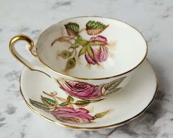 Victoria Fine Bone China Engelsk tekopp Handmålade rosor