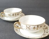 Antique Gold Moriage Hand Painted Nippon Tea Cups