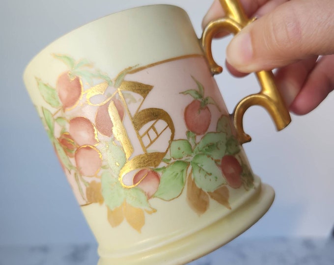 Antique Letter B Handpainted Antique Mug Limoges JPL France Mark jean