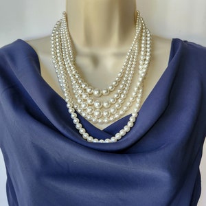 Sarah Coventry Five Strand Faux Pearl Necklace image 2