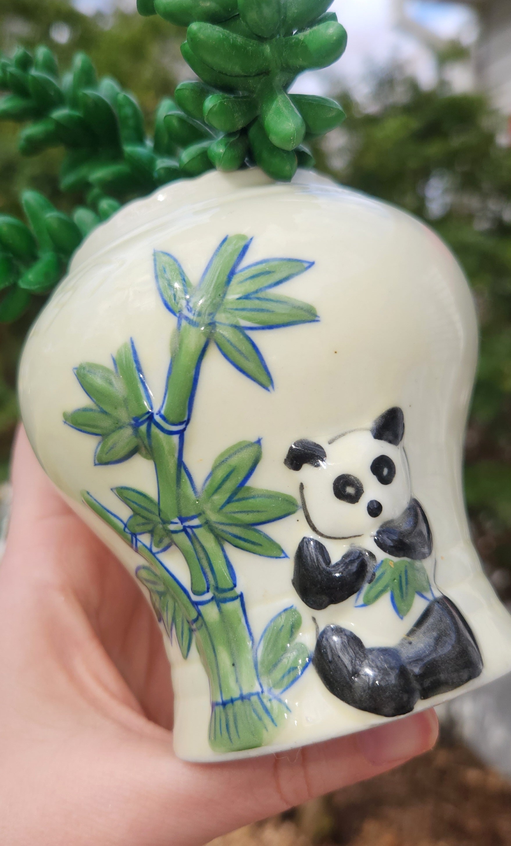 Adorable Panda Eating Bamboo Vintage Ceramic Planter Vase - Etsy
