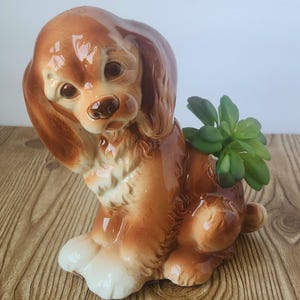 Vintage Royal Copley Cocker Spaniel dog planter figurine