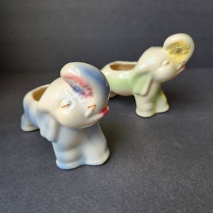 Adorable Mid-Century Vintage Novelty Elephant Figural Planter Vase Cute Children&#39;s Baby&#39;s Room Decor