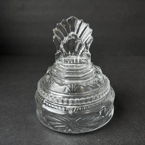 L. E. Smith Art Deco Antique Glass Dresser Box Powder Jar