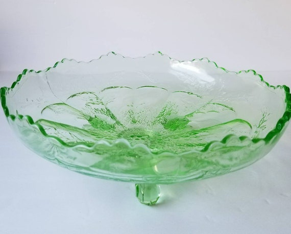 フェントン　ウランガラス　ディプレッショングラス　ボウル　カスタードガラス フェントン ウランガラス ディプレッショングラス ボウル