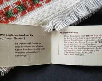 MCM Vintage Dralon Germany Tablecloth NOS Tag - Etsy