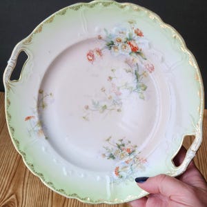 Pretty Victorian Antique Handled Serving Plate KPM Germany Bavaria Ware China