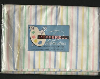 Flaches Blatt 1950 Vintage Pepperell Fabrics Palette STRIPE Pastelle