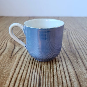 Antique Blue Lustreware Fine Bavarian Porcelain Demitasse Cup