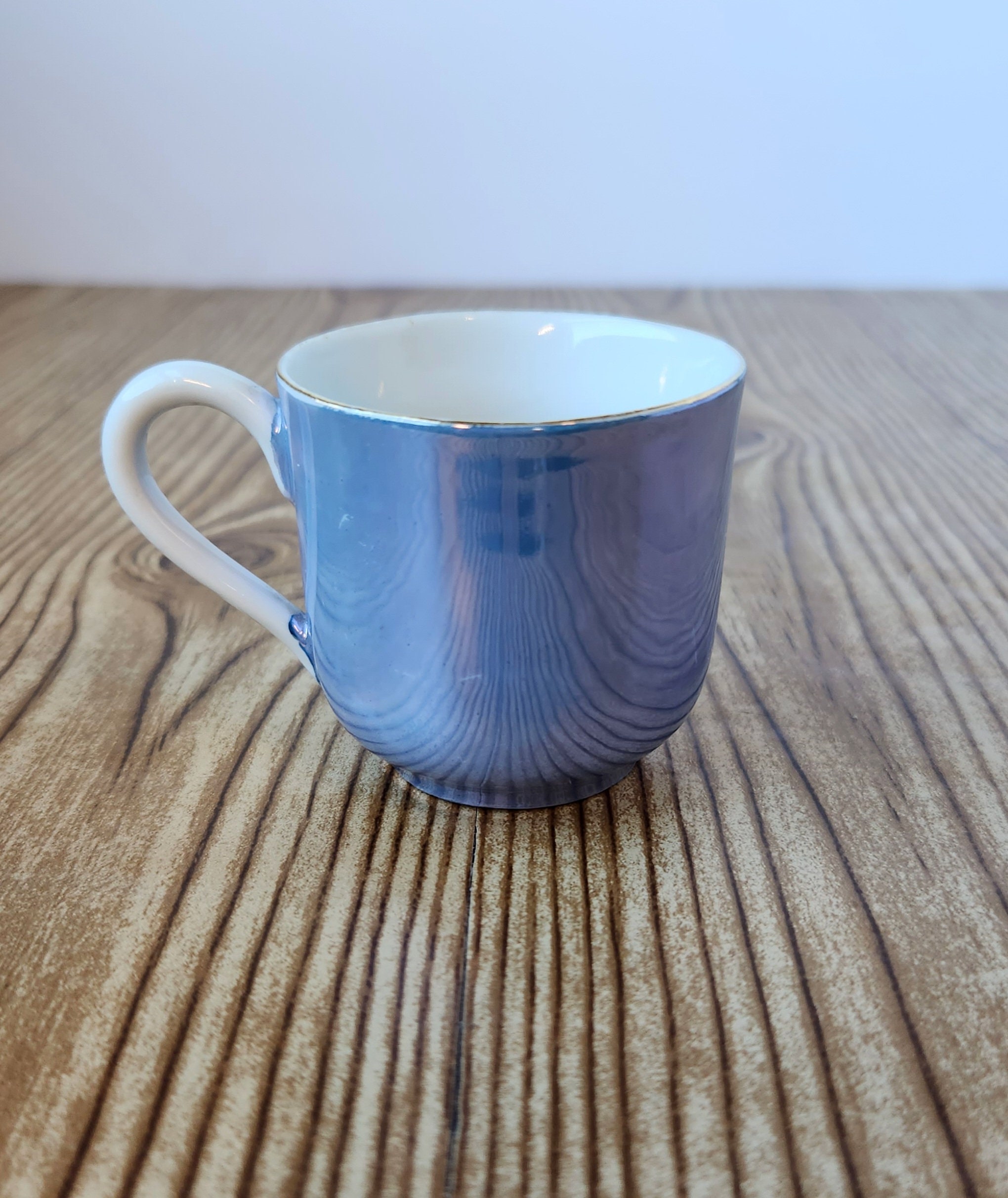 Antiek blauw lustreware fijne Beierse porseleinen demitasse-kop