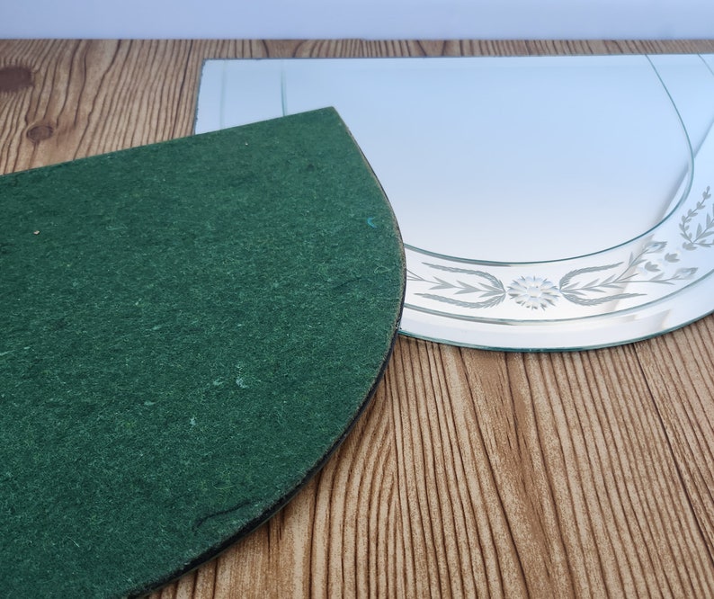 Bandejas de tocador con espejo biselado y grabado inusuales para tocador antiguo de 25 x 35 cm imagen 5