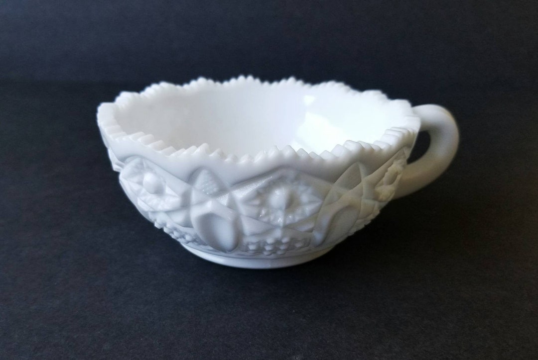 Kemple Pressed Milk Glass quintec Presscut Pattern Candle Holder Etsy