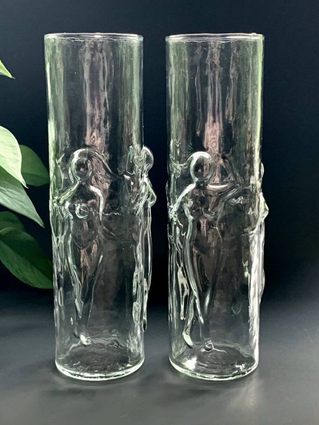 Libbey La Femme Nude Ladies Raised Relief Cocktail Tumbler Unique