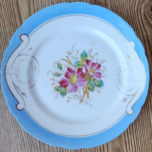 Handpainted Antique Handled Serving Plate Austria