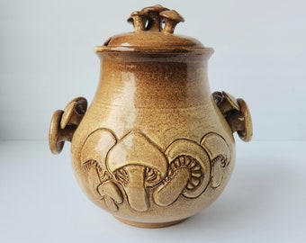 Large Mushroom Earthenware Jar Pot