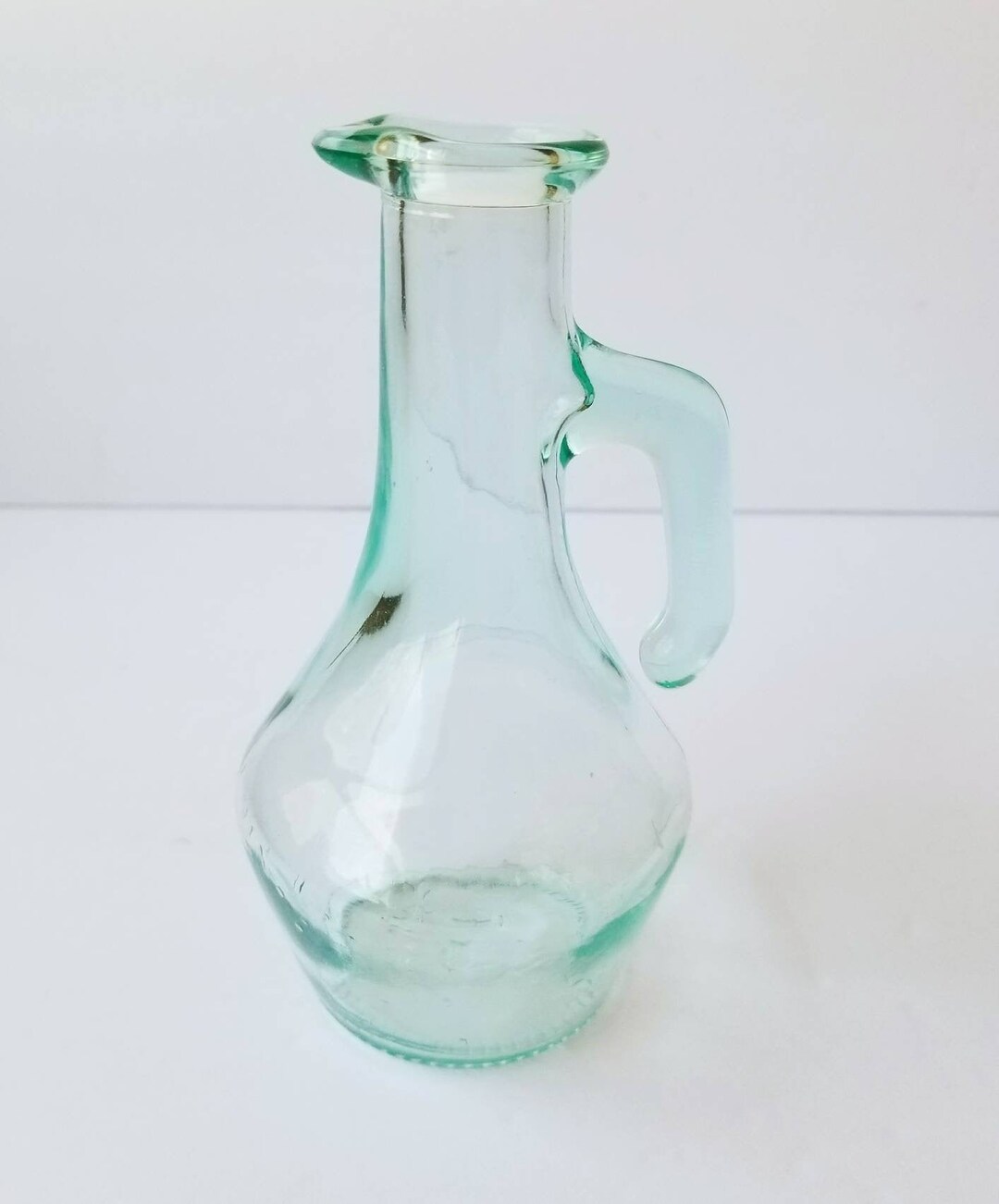Beautiful Aqua Blue Italian Glass Cruet Vintage Vetreria Etrusca