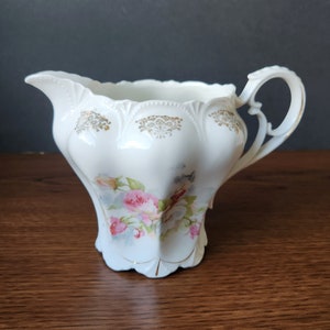 Beautiful Art Nouveau Porcelain Antique Large Cream/Milk Pitcher
