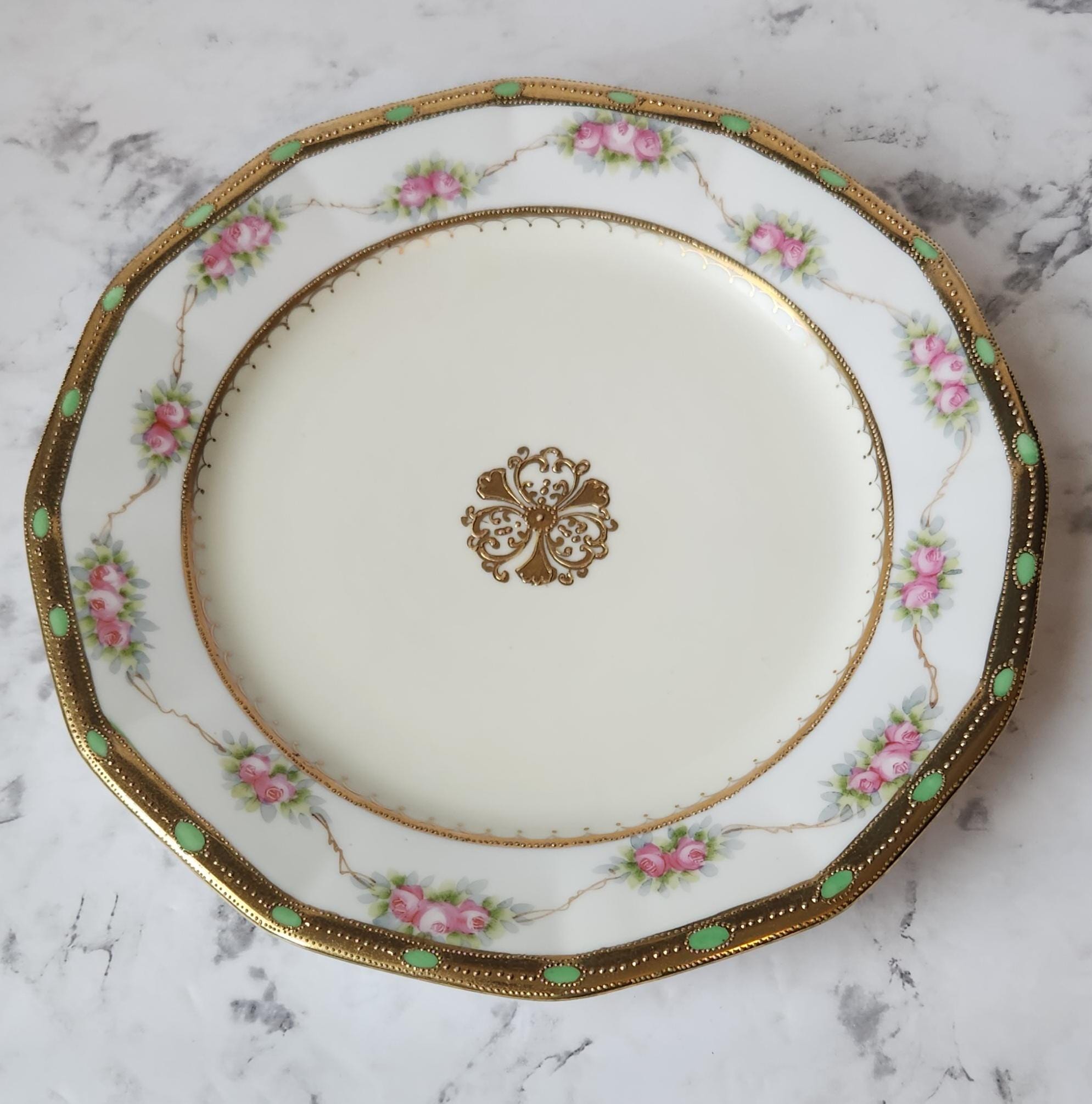 Gorgeous Handpainted Nippon China Gilded Plate Pink Roses - Etsy