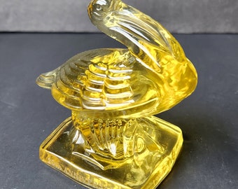 Fostoria Glass Pelican Paperweight Bookend