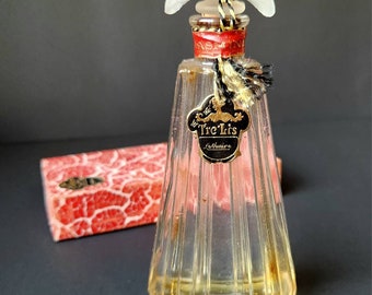 1930s Art Deco Antique Tre-Lis Perfume Bottle - Lilac or Jasmine