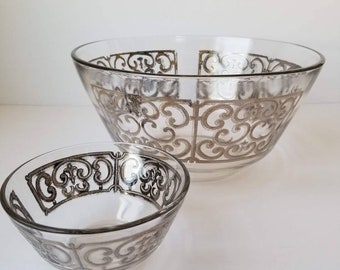 MCM Vintage Georges Briard Glass Chip & Dip Bowl Set