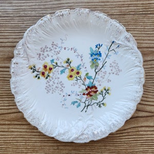 Mehlem (Villeroy & Boch) Adorable Edwardian Antique Hand-Decorated Wildflowers Plate Cottage Core