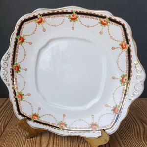 Antique Imari China Chinoiserie Square Cookie Cake Plate by Royal Albert Crown China