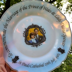 1981 Vintage Prince Charles & Lady Diana Commemorative Marriage Plate Arcopal France