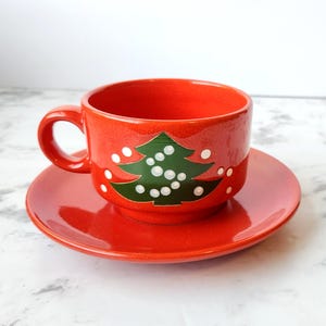 Christmas Tree by Waechtersbach Flat Cup and Saucer