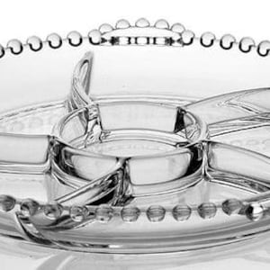 Bandeja para aperitivos Candlewick transparente con 6 compartimentos