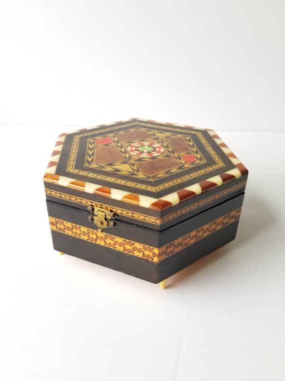 stinga tarsia 象眼細工 木製 オルゴールつき ジュエリーボックス