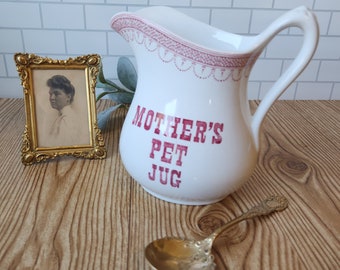 Mothers Pet Red Transferware Eisenstein Krug Krug Royal Crownford Staffordshire England