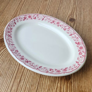 Shenango China Vintage Restaurantware Rote Transferware Ovale Platte