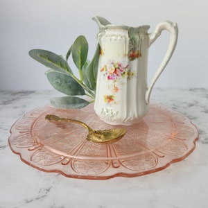 Vintage Pink Depression Glass Cherry Blossoms Jeanette Glass