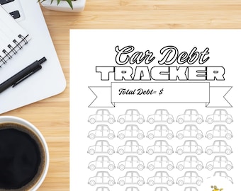 Auto Bezahlung Printable Tracker | Geld-Challenge | Verschuldung Schneeball | Haushalt | Finanieren