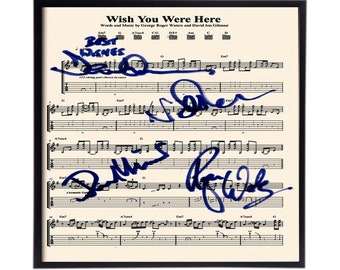 Autographed Pink Floyd "Wish you were here" Sheet music Replica 12" x 12"